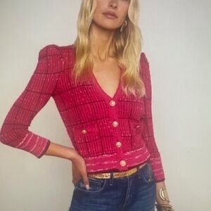 L’Agence Fuschia Cardigan Jacket Size M